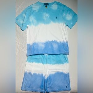 Ralph Lauren Tie-Dye cotton jersey shorts set
